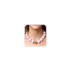 Chunky Necklaces for Women, Trendy Colorful Square Acrylic Resin Beads Statement Choker Necklace, Lightweight Boho Summer Beach Vacation Jewelry - color: pink