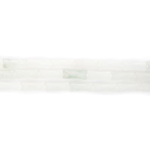 5x12mm Natural White Jasper Stone Bamboo Shape Gem Healing Energy Loose Spacer Beads for DIY Necklace Bracelet Earring - color: White Jasper
