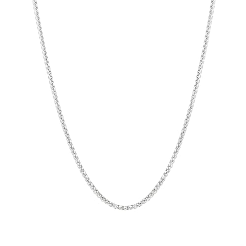 2.5mm/3mm/4mm Silver/Gold Stainless Steel Wheat Chain Necklace Jewelry for Men Women - size: 24 Inches, style: 3mm-Silver