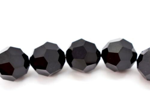 100pcs Adabele Austrian 4mm (0.16 Inch) Small Faceted Loose Round Crystal Beads Jet Black Compatible with 5000 Swarovski Crystals Preciosa SS2R-423 - color: Jet Black, size: 4mm Small (100pcs)