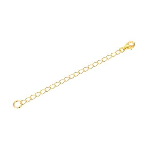 1pc Adabele Real Yellow Gold Plated Sterling Silver 2 inch Chain Extender Clasp Removable Adjustable Cable Chain Extension for Necklace Anklet Bracelet Jewelry Making SS304-2 - color: Gold Plated Sterling Silver, size: 2 inch - 1pc