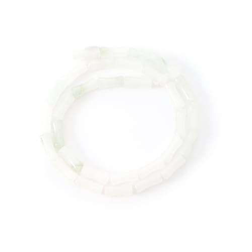 5x12mm Natural White Jasper Stone Bamboo Shape Gem Healing Energy Loose Spacer Beads for DIY Necklace Bracelet Earring - color: White Jasper