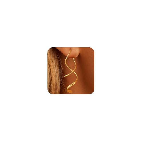 14K Gold/Sterling Silver Plated Dangle Earrings Dainty Hypoallergenic Jewelry, Trendy Lightweight Accessories for Women Valentines Mother's Day Birthday Thanksgiving Day Gifts - style: A-GD