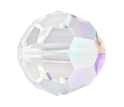 100pcs Adabele Austrian 4mm (0.16 Inch) Small Faceted Loose Round Crystal Beads Clear AB Compatible with 5000 Swarovski Crystals Preciosa SS2R-402 - color: Crystal Ab, size: 4mm Small (100pcs)