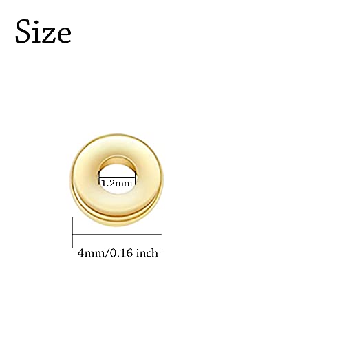 2000pcs 4mm Flat Round Disc Spacer Beads CCB Spacer Beads for Bracelet Necklace Jewelry DIY Crafts Making (Silver and Gold)