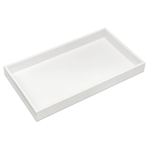 1.5" Stackable Plastic Jewelry Tray - Fit Full Size Inserts - Organizing Rings, Necklaces - Home, Drawer, or Retail - White by The Display Guys - color: White, size: Tray Only - 1.5" (1-Pack)