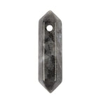 Larvikite 32mm Natural Gemstone Hexagonal Wand Jewelry Making Crystal Pointed Chakra Reiki Healing Beads 2mm Hole Drilled(Pack of 10) - color: Larvikite