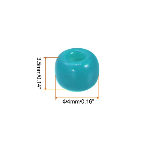 HARFINGTON 2000Pcs Small Glass Beads 6/0 4mm Loose Tiny Round Small Beads for Bracelet Earring Rings Jewelry Making, Blue Green - color: Blue Green