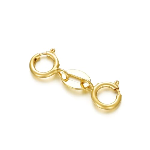 10K Gold Clasp Double Lobster Clasp Necklace Extender Clasp Bracelet Extension Connector for DIY Necklace Bracelet Jewelry Making(Style 12) - size: style 12