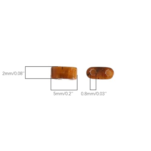 Beadia Natural Yellow Tiger Eye Stone Tila Beads 5x2mm Rectangle 2-Hole Spacer Beads for DIY Bracelet Earring Making 15"/Strand - color: Yellow Tiger Eye, size: 5x2mm