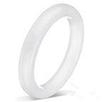 Landical 2.4'' Natural Jade Bracelet for Women Jade Bangle Bracelets with Box Good Luck Bangle Jewelry Gift for Mother - color: White