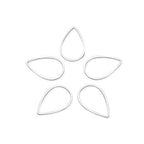 Adabele 50pcs Silver Teardrop Beading Hoop Link Jewelry Findings 16mm Long Geometric Connector Open Back Bezel Frame for DIY Craft Jewelry Making CF70-1 - size: Teardrop Shape (0.63 Inch)