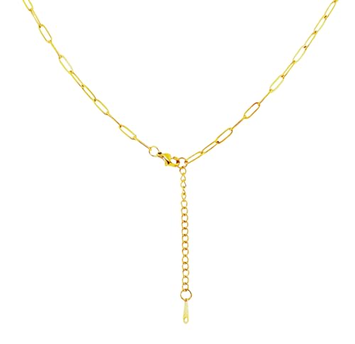 Gold Paperclip Chain Necklace for Women 10pcs 18inch 3X9mm Gold Chains for jewelry Making Stainless Steel Filled 18K Gold Plated Chains Bulk Adjustable Link Chains - size: 20inch 10pcs