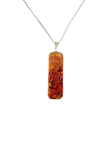 Crystal Necklace Pendant for Women Men - Orgone Necklace Pendant of Healing Crystal for Protection-Spiritual Jewelry - color: Carnelian