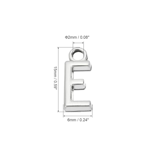 PATIKIL Letter Charm, 50pcs Alphabet Initial Pendant Charm Bulk DIY for Jewelry Making Bracelets Earrings Necklace - style: E