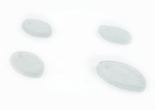 The Bead Chest Leaf Sea Glass Pendants, Frosted Matte Eco-Friendly Translucent Recycled Glass Charms for Jewelry & Necklace Making - color: Clear, size: Leaf