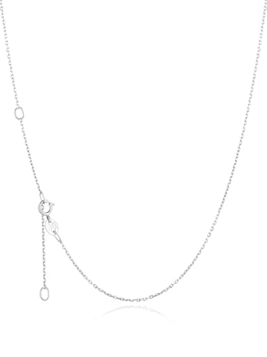 Silvora 925 Sterling Silver Chain Necklace 1.1/1.5mm Thin Silver Chain for Women Sturdy Shiny Women's Chain Necklaces Adjustable Length 16/18/20/22/24 Inches - color: Silver-1.1mm, size: 16 Inch
