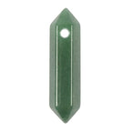 Green Aventurine 32mm Natural Gemstone Hexagonal Wand Jewelry Making Crystal Pointed Chakra Reiki Healing Beads 2mm Hole Drilled(Pack of 10) - color: Green Aventurine