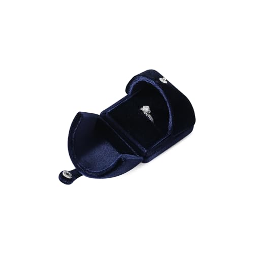 Resilient Velvet Ring Box for Wedding Engagement Proposal Photography, Single Slot Jewelry Ring Storage Case for Daily Use Retail Display (Blue) - color: Blue, size: Ring Box