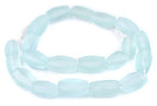 The Bead Chest Clear Aqua Faceted Cylinder Java Recycled Glass Beads (20x12mm) - color: Clear Aqua