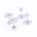 80pcs Stainless Steel Screw Back Earring Posts 8mm Pad Flat Bezel Blanks DIY Studs for Jewelry Making Supplies