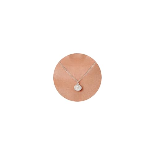 Pearl Necklace for Women- 14K Gold-plated/White Gold-plated Dainty Pearl Necklace for Women - color: Silver shell pearl