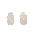2 Carved Rose Quartz Goddess of Willendorf Beads for Jewelry Making