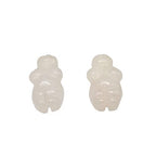 2 Carved Rose Quartz Goddess of Willendorf Beads for Jewelry Making