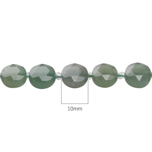 BEADIA Natural Faceted Green Aventurine Rondelle Disk Stone Beads 10x5mm 37cm for DIY Chain Jewelry Making - color: Green Aventurine