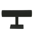 Velvet Wood One Tier Bracelet Bangle Hovering T-Bar Bracelet Holder Bracket Necklace Jewelry Display Stand for Malls Home Organization, Black