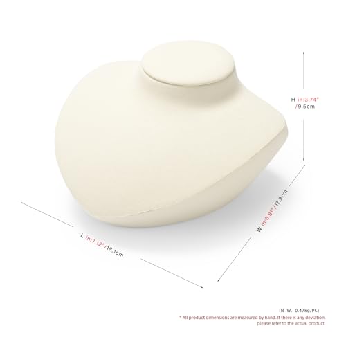Microfiber Jewelry Bust Display Necklace Pendant Small Jewelry Necklace Display Stand for Showcase(Beige) - color: Beige