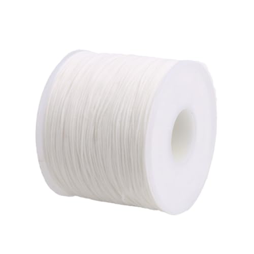 0.5mm 150Yards Nylon String Cord Braided Beading Thread for DIY Crafts Friendship Bracelets Pendant Chinese Lucky Knotting Macrame Necklaces,Jewelry Making (White) - color: White, size: 0.5MM