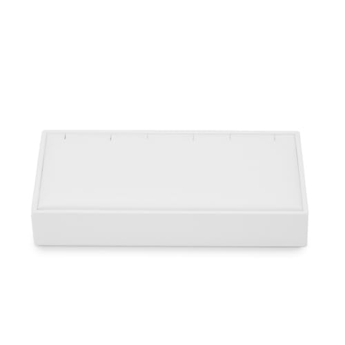 3 Slot PU Leather Necklace Jewelry Stand Pendant Drawer Organizer Tray White Bracelets Display Holder USP-TT16609-new (White) - size: 6.3" x 3.15" x 0.98"