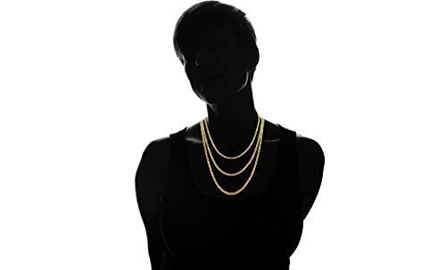 Barzel 18K Gold Plated Mariner Chain Necklace for Women, Flat Marina - Made in Brazil - color: 3MM Gold, size: 24 Inches
