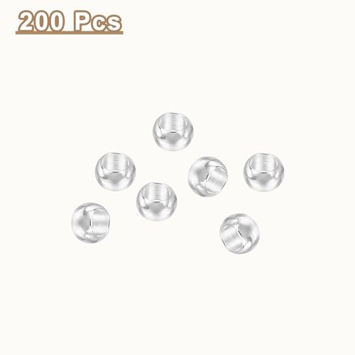uxcell 200Pcs Round Crimp Beads, 3.5mm Metal Spacer Loose Beads Metal Clamp Ends Tiny Stoppers Bead for Bracelet Jewelry Making Craft DIY, Silver - color: Silver, size: 3.5mm