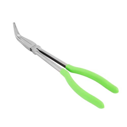 OEMTOOLS 22623 11" 90° Angled Long Nose Pliers – Rust Resistant, Heat-Treated Alloy Steel, Extended Reach for Automotive, Electrical, and Jewelry Work - style: 11 inch 90 degree long nose pliers