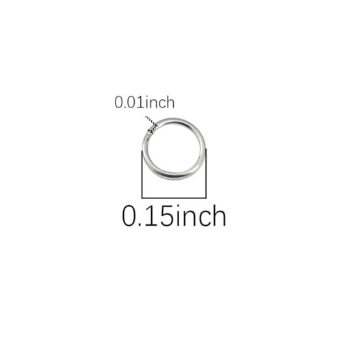 BEADIA 925 Sterling Silver Jump Rings 0.5x4mm 100pcs for Jewelry Making Findings - size: 0.5x4mm