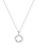 Silver Infinity Circle Pendant Necklace Minimalist Eternal Mobius Silver Necklace Dainty Geometric Trendy Jewelry Gift for Women