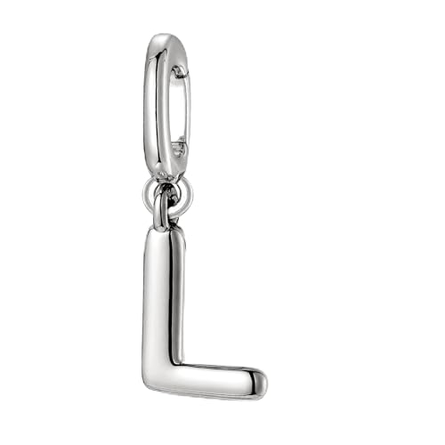 OVRUNS Initial Charm for Women,Letter Bracelet Necklace Charms Alphabet Pendant Charms With Clasp - color: Silver, style: Letter L