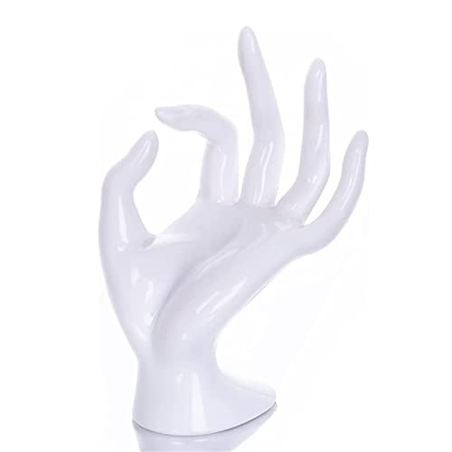 Maxsirui Hand Form Ring Holder Jewelry Display Organization Rack Bracelet Ring Watch Stand Support Aesthetic Y2k Room Decor (White) - color: White