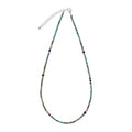Handmade Natural Gemstone Beaded Necklace for Women, Cultured Freshwater Pearl Choker with Adjustable Extension Chain, Boho Healing Crystal Jewelry Collection - color: d green