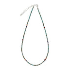 Handmade Natural Gemstone Beaded Necklace for Women, Cultured Freshwater Pearl Choker with Adjustable Extension Chain, Boho Healing Crystal Jewelry Collection - color: d green