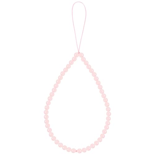 Semi-Precious Gem Stones Beaded Phone Charm Cell Phone Lanyard Wrist Strap Handmade Natural Gemstone Phone Chain string - color: Rose Quartz