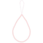 Semi-Precious Gem Stones Beaded Phone Charm Cell Phone Lanyard Wrist Strap Handmade Natural Gemstone Phone Chain string - color: Rose Quartz