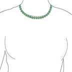 Simple Classic Hand Knotted Created Semi Precious Gemstone Round Ball 10MM Bead Strand Choker Collarbone Necklace Western Jewelry For Women Toggle Clasp 15 17 19 Inch - color: Green Aventurine