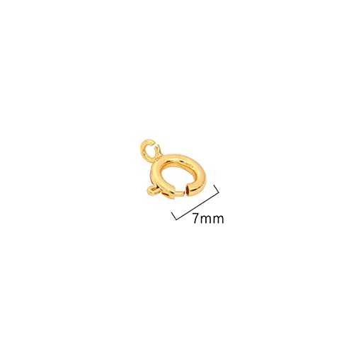 BEADIA 18K Gold Plated Spring Clasps Non Tarnish 7mm 20pcs for Jewelry Making Findings - color: Spring Clasps Gold, size: 7mm