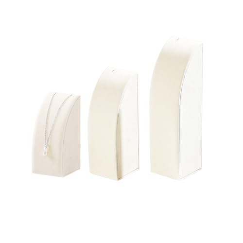 3Pcs/Set Velvet Necklace Holder Stand, Pendant Chain Jewelry Display Rack for Show Selling, Bust Jewelry Organizer Display for Home or Store Show (Beige) - color: Beige 3pcs