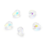 24pcs Adabele Austrian 8mm Faceted Teardrop Loose Crystal Beads Clear AB Compatible with 5500 Swarovski Crystals Preciosa SST-802 - color: Crystal Ab, size: 8mm x 6mm - 24pcs