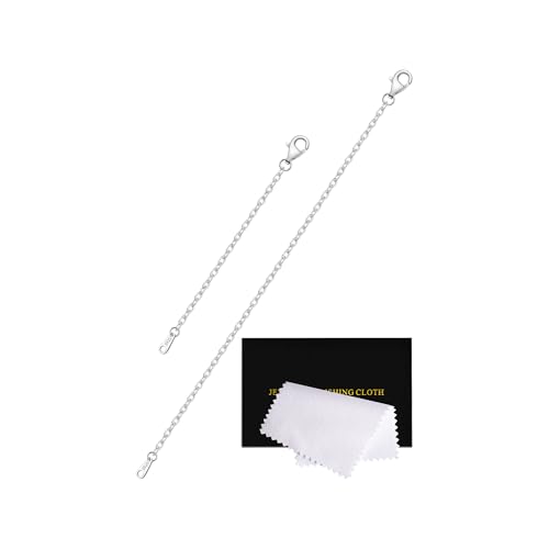 VANBARIS Necklace Extenders for Women, Durable Silver Necklace Extender, 925 Sterling Silver Chain for Bracelet Anklet, 2 Piece Set 3" 6" Inches - color: Silver, size: 3 6 inch