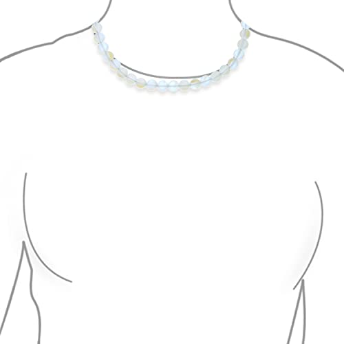 Simple Classic Hand Knotted Created Semi Precious Gemstone Round Ball 10MM Bead Strand Choker Collarbone Necklace Western Jewelry For Women Toggle Clasp 15 17 19 Inch - color: Created Moonstone